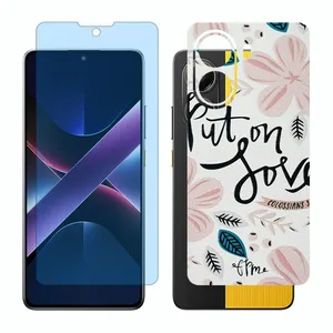 Glass Together model matte anti blue screen protector suitable for Xiaomi Poco X7 Pro mobile phone with back cover sticker