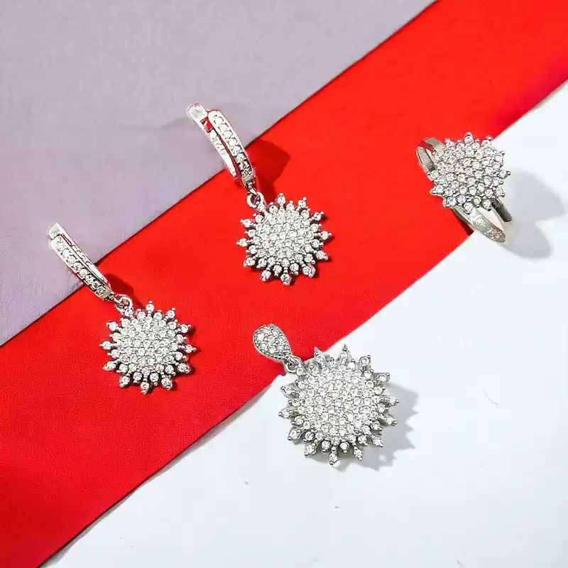 نیم ست نقره زنانه مدل اشکی کد 0134