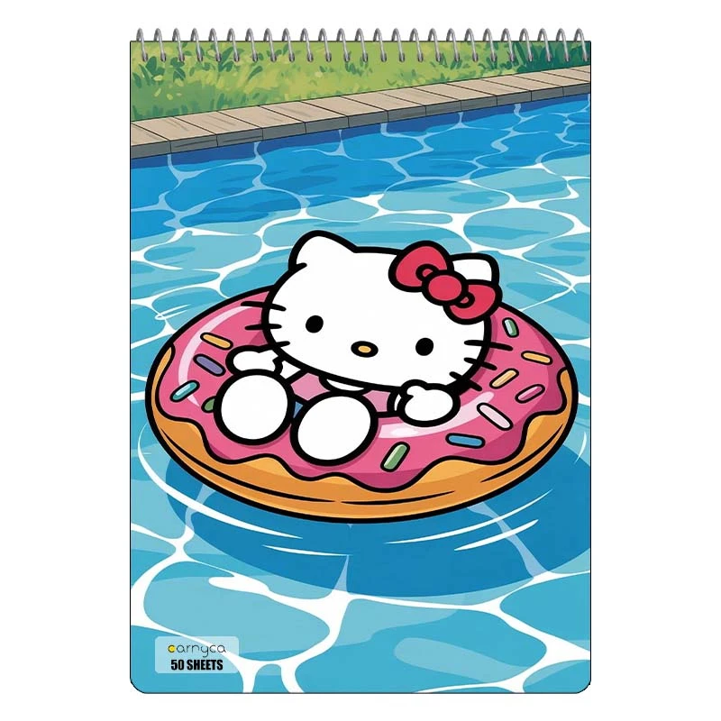 دفتر نقاشی 50 برگ سیمی کارنیکا طرح هلو کیتی hello kitty کد 18983