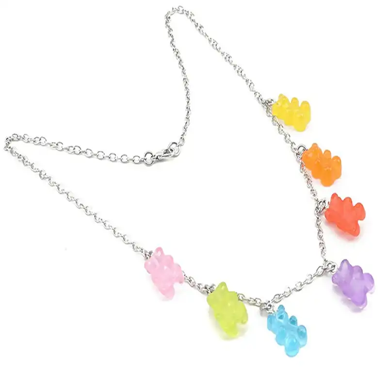 گردنبند زنانه مدل خرس های پاستیلی رزینی