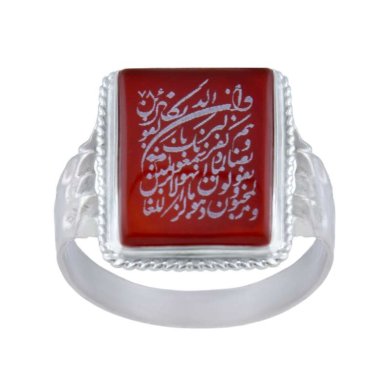 انگشتر نقره مردانه مدل عقیق و ان یکاد کد AM_012