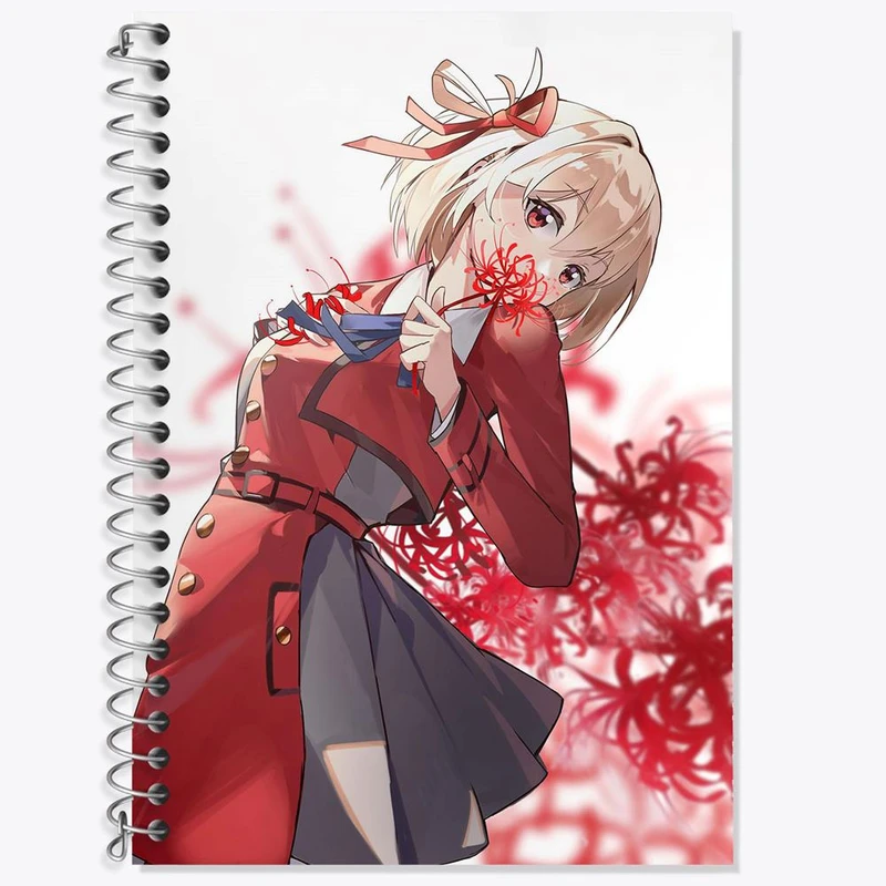 دفتر لغت 50 برگ خندالو مدل چیساتو انیمه لیکوریس ریکویل Lycoris Recoil کد 23090