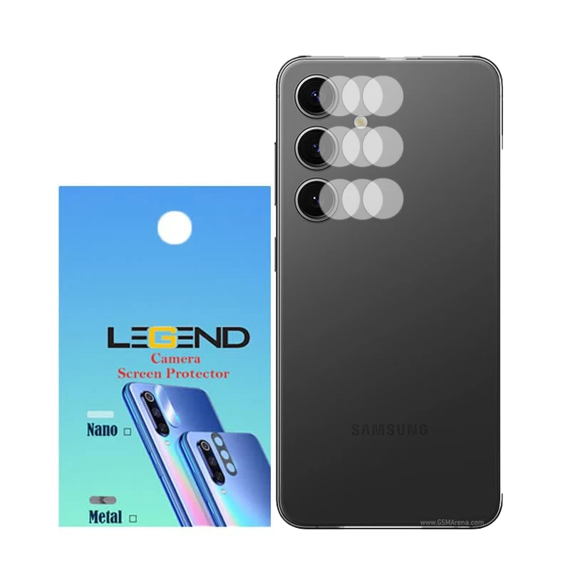 محافظ لنز دوربین لجند مدل نانوگلس مناسب برای گوشی موبایل سامسونگ Galaxy S24 بسته 3 عددی