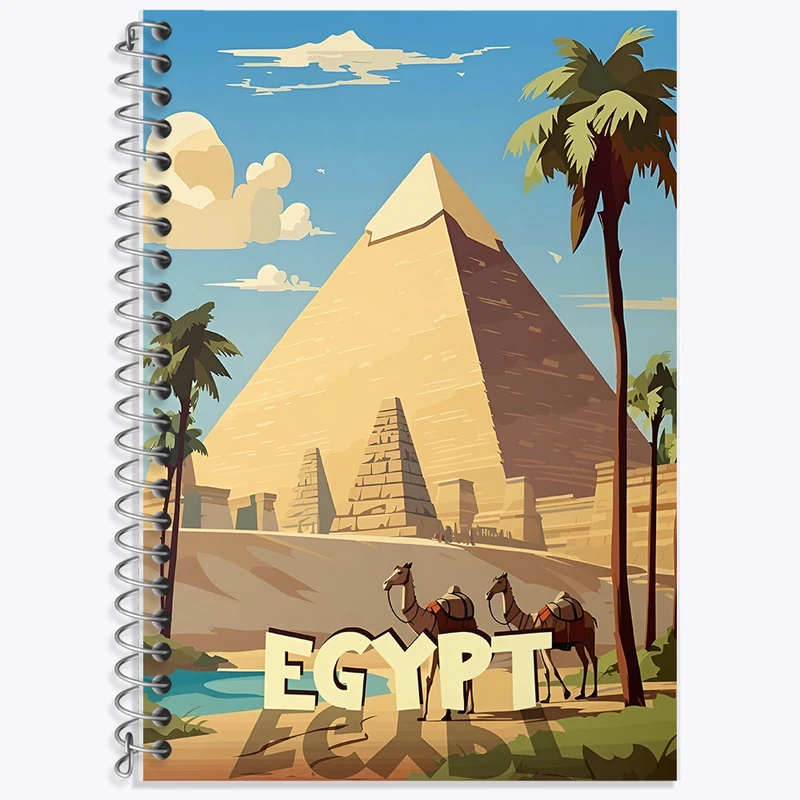 دفتر زبان 50 برگ خندالو مدل سه خط طرح مصر (Egypt) کد F6301