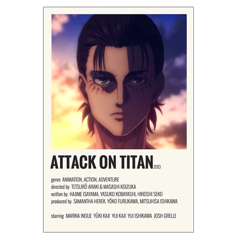 پوستر مدل ارن ییگر Eren yeager طرح انیمه Attack on titan کد 174