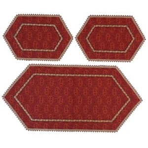 ست 3 تکه رومیزی ترمه کد TRSETE37
