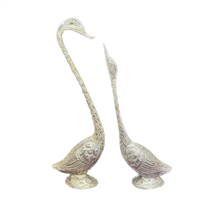 مجسمه برنجی مدل قو عاشق مجموعه دو عددی