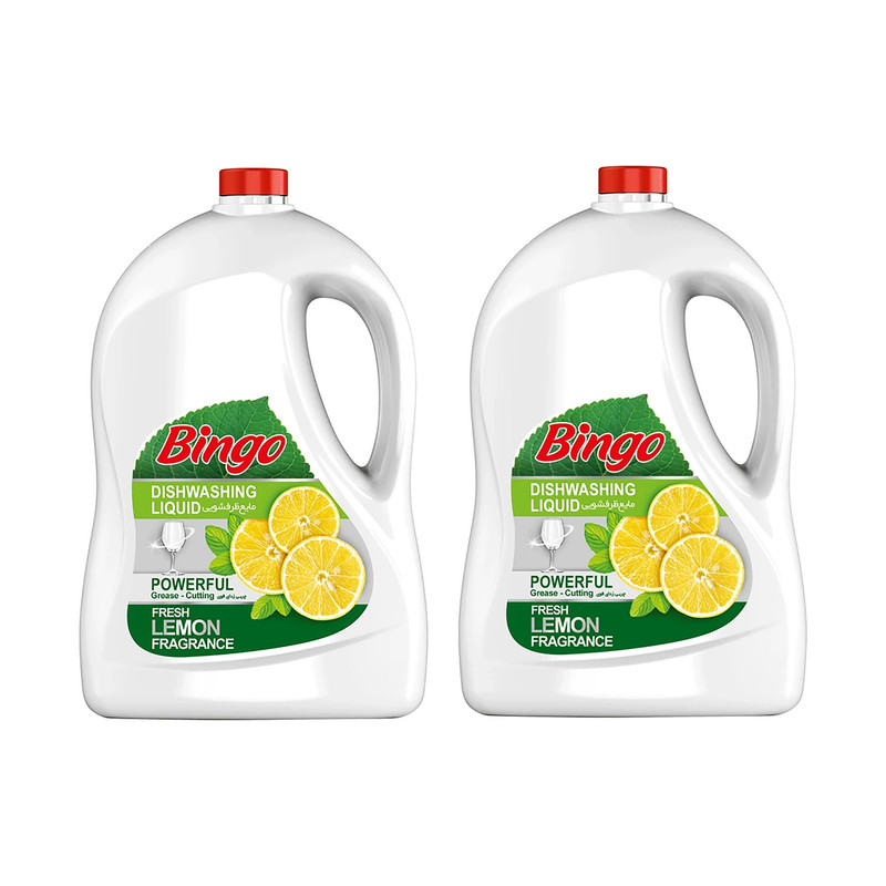 مایع ظرفشویی بینگو مدل lemon وزن 3750 گرم مجموعه 2 عددی