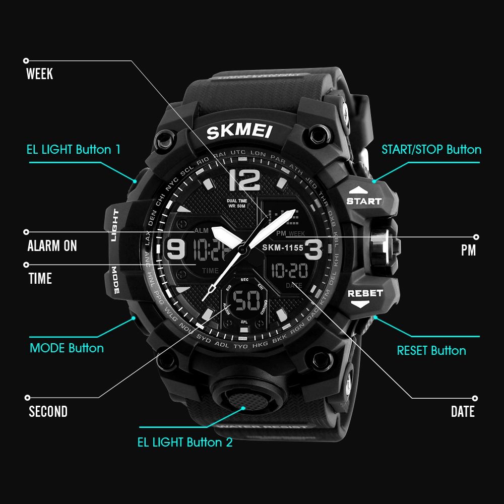 ساعت مچی دیجیتال مردانه اسکمی مدل 1155BKBK -  - 4