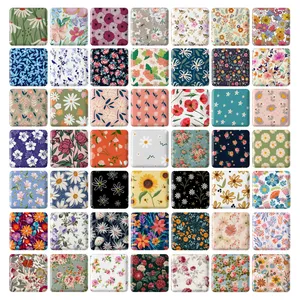 مگنت خندالو طرح گل گلی مدل مربعی کد 135 مجموعه 49 عددی