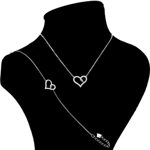 نیم ست نقره زنانه بهارگالری طرح قلب مدل Luxury Heart