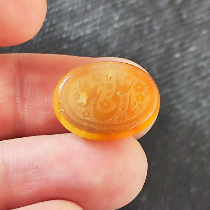 سنگ عقیق خطی طرح یا علی کد 55