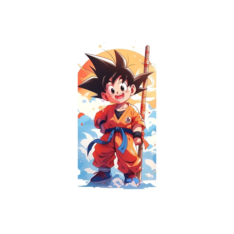 استیکر لپ تاپ و موبایل مدل انیمه طرح دراگون بال سان گوکو Dragon ball Son Goku کد 3695