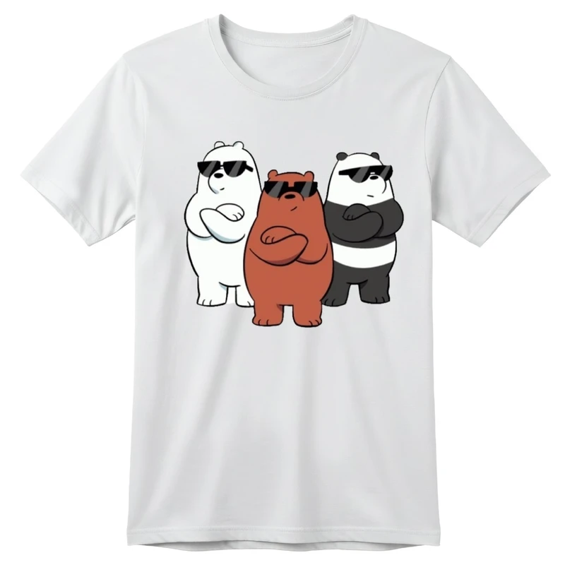 تی‌شرت آستین کوتاه بچگانه مدل خرس های کله فندقی کد p4 