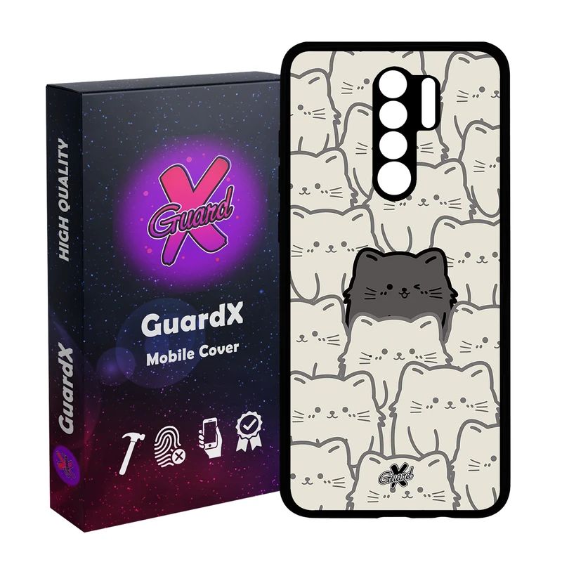 کاور گارد ایکس طرح گربه مدل Glass10545 مناسب برای گوشی موبایل شیائومی Redmi 9/Redmi 9 Prime/Poco M2