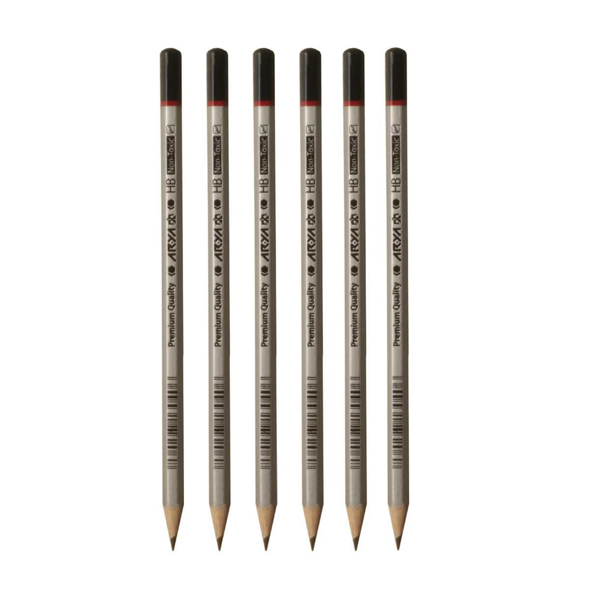 مداد مشکی آریا مدل Premium Quality کد 3050 بسته 6 عددی