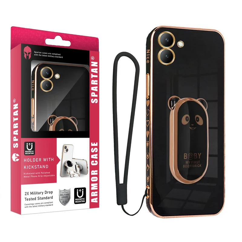 کاور اسپارتان مدل Pop socket Panda Strap مناسب برای گوشی موبایل شیائومی Redmi 13C به همراه بند