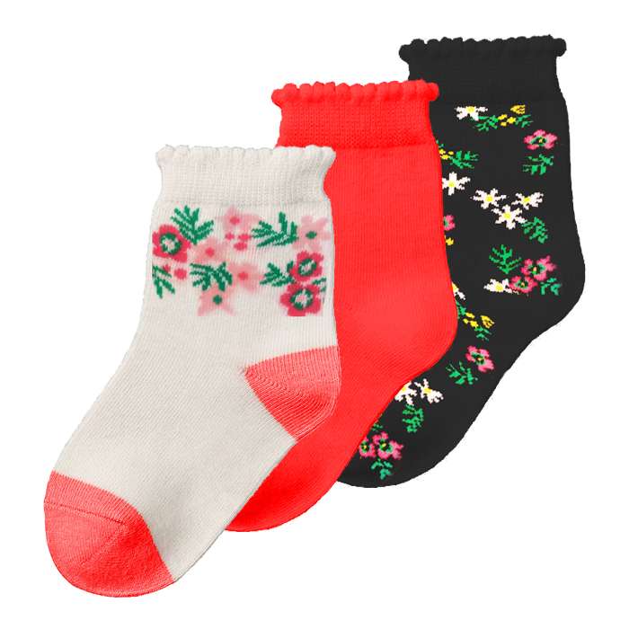 جوراب ساق کوتاه دخترانه لوپیلو مدل AT253 مجموعه 3 عددی