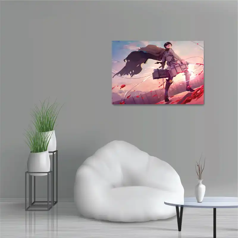 پوستر  طرح انیمه حمله به تایتان ها لیوای آکرمن Attack on Titan Anime Levi Ackerman مدل NV0558