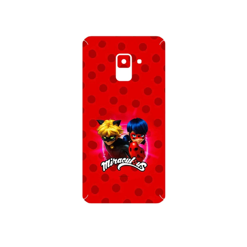 برچسب پوششی ماهوت مدل Ladybug and Cat Noir مناسب برای گوشی موبایل سامسونگ Galaxy A8 2018
