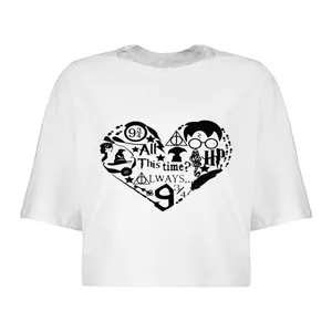 کراپ‌تاپ آستین کوتاه زنانه مدل هری پاتر کد L87 S