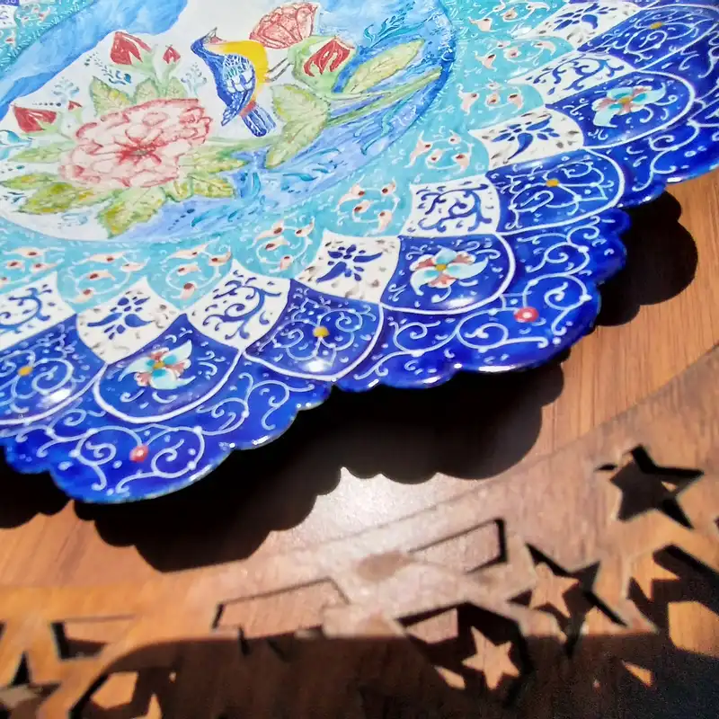 بشقاب میناکاری مدل گل کد 1214