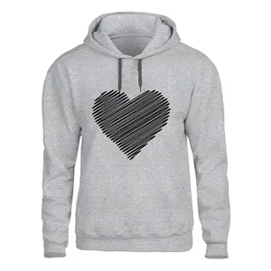 هودی مردانه مدل قلب مشکی کد Z15 رنگ طوسی