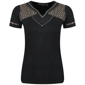 بلوز آستین کوتاه زنانه مدل نگین دار