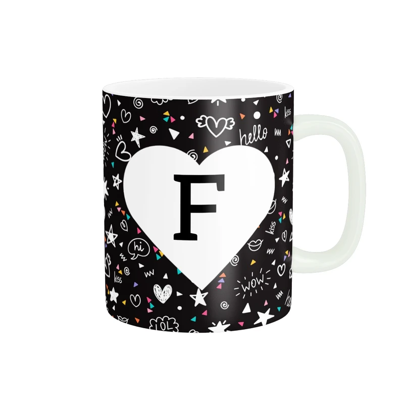 ماگ پاد آفرین مدل اسم شخصی فانتزی طرح اول اسم حرف F کد p11452