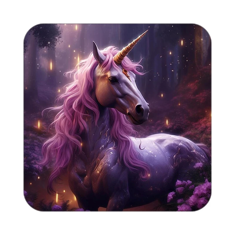 زیر لیوانی کاکتی طرح اسب تک شاخ و یونیکورن مدل mp33112