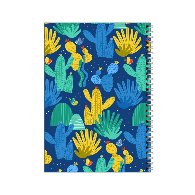 دفتر مشق 80 برگ بامبیلیپ طرح پترن کاکتوسی آبی کد 4755617