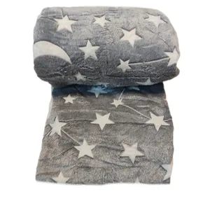 پتو مسافرتی 1 نفر مدل ماه و ستاره دنباله دار سایز 150x200 سانتی‌متر