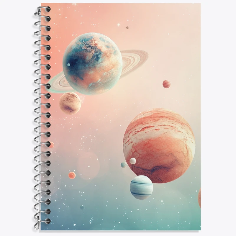 دفتر زبان 50 برگ خندالو مدل سه خط طرح فضایی کد N2248