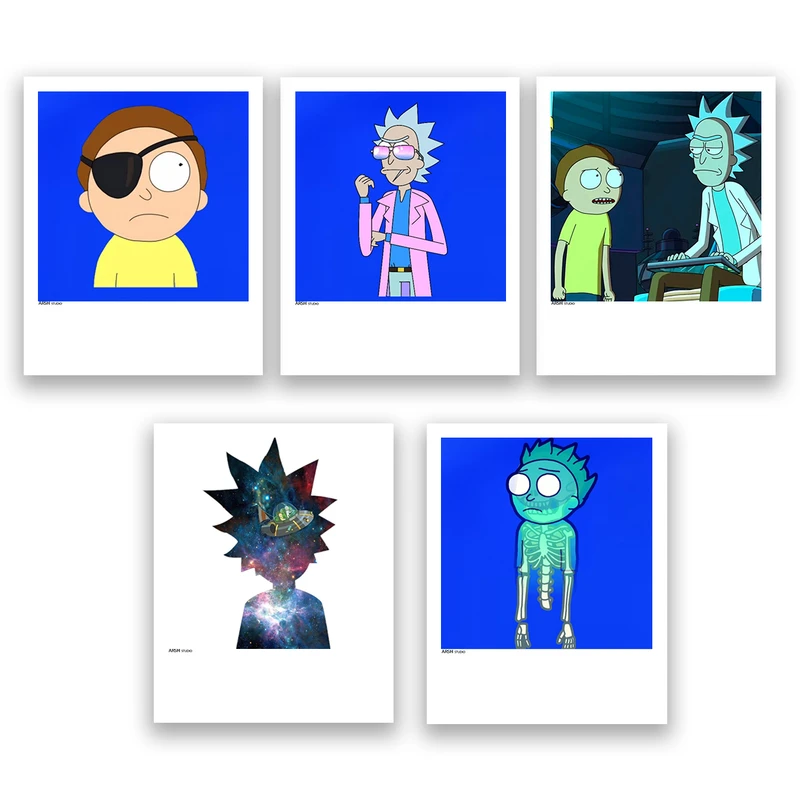 آویز تزیینی عرش مدل فانتزی ریک و مورتی کد Asa275 مجموعه پنچ عددی 