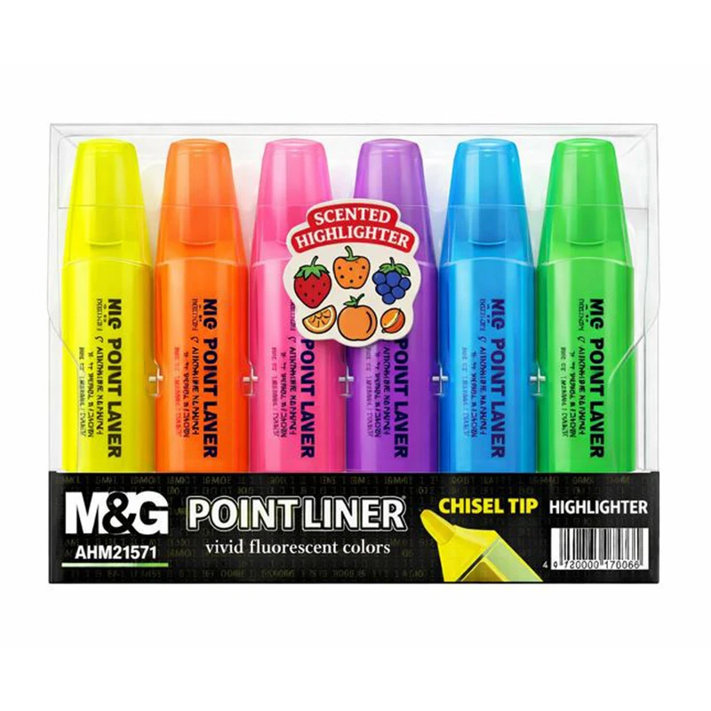 ماژیک علامت گذار مدل میوه ای بسته 6 عددی