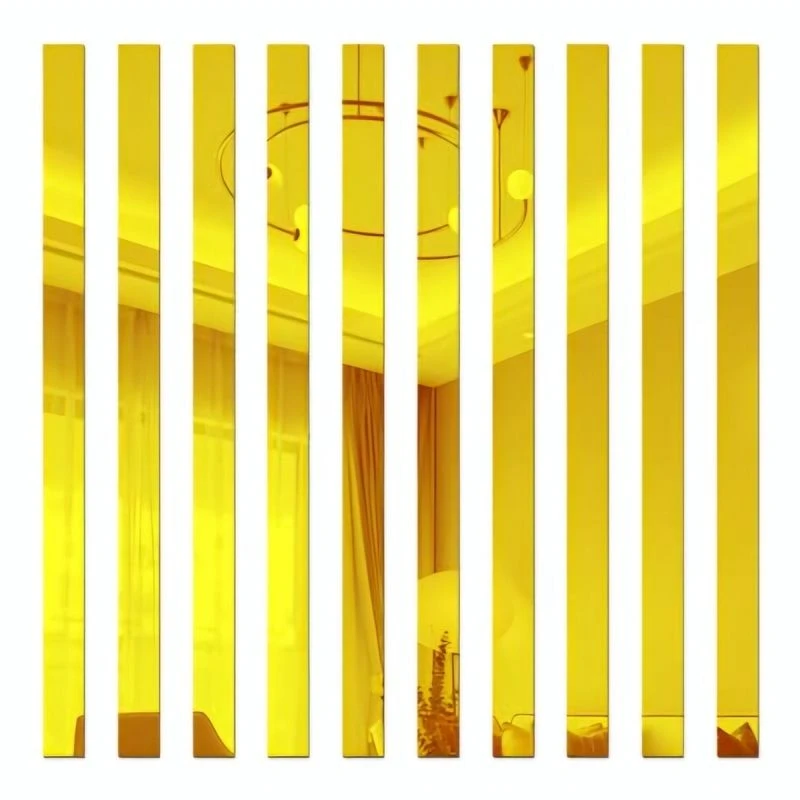 آینه پلکسی گلس اِلیکسار مدل نواری 4×60 کد MD848  مجموعه 10 عددی