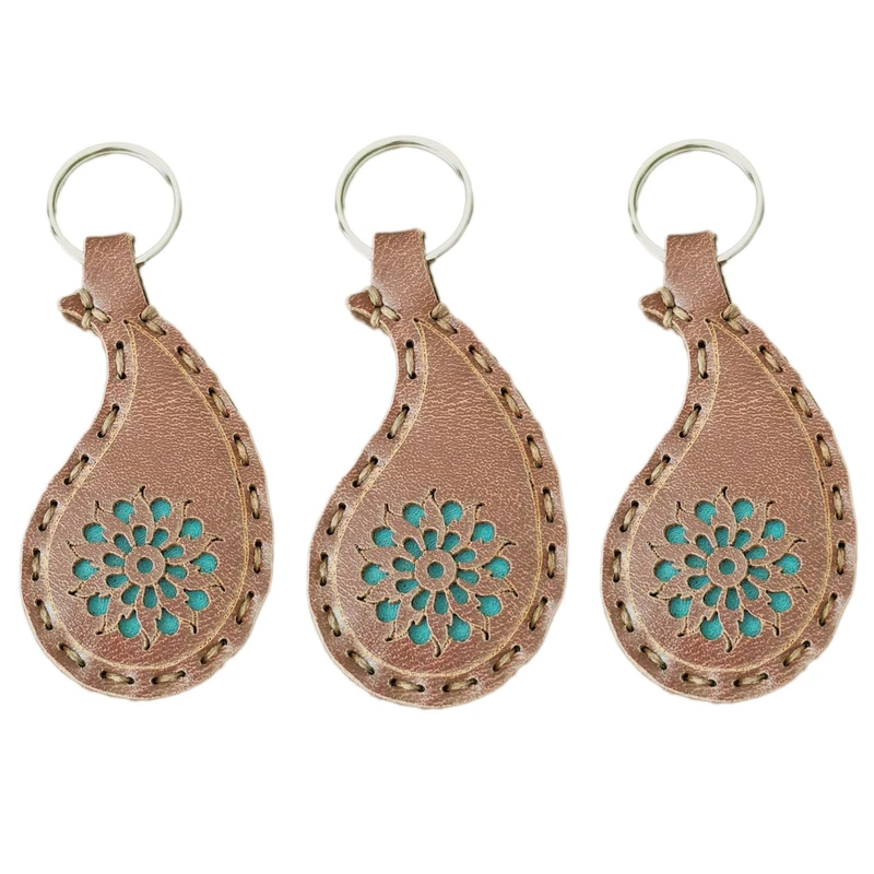 جاکلیدی دستی چرمی مدل بته جقه بسته 3 عددی