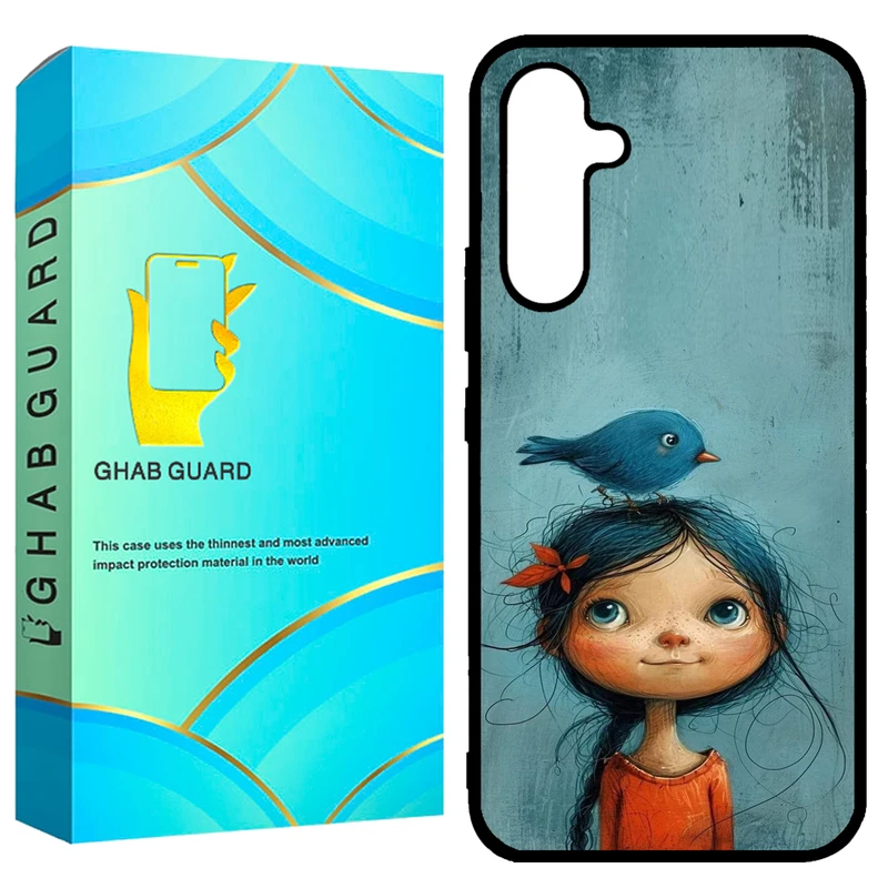 کاور قاب گارد طرح دختر و پرنده مدل GCHPA54 مناسب برای گوشی موبایل سامسونگ  Galaxy A54 5G