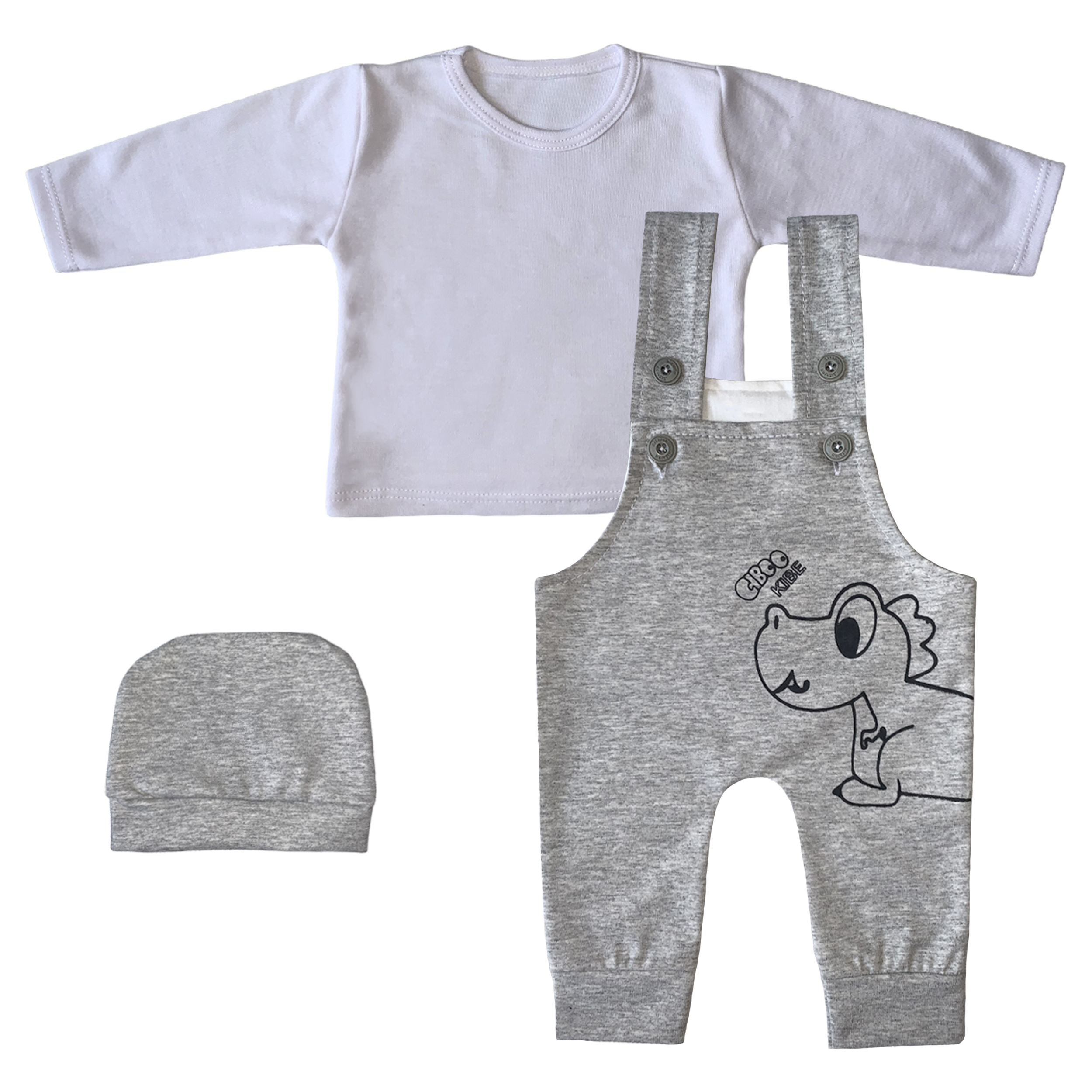 ست سه تکه لباس نوزادی طرح دایناسور کد FF-299