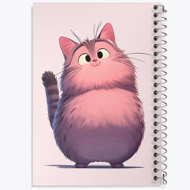 دفتر مشق 100 برگ خندالو طرح گربه ی چاق کد N5775