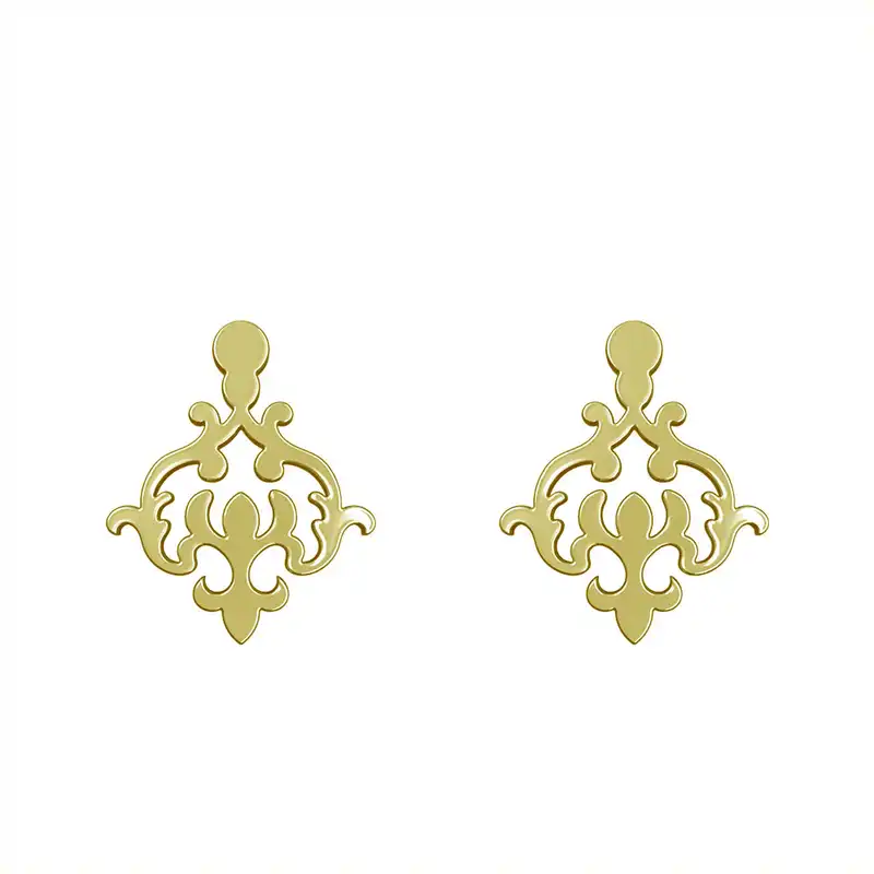 گوشواره طلا 18 عیار زنانه مدوپد مدل هندسی کد GA1-15176