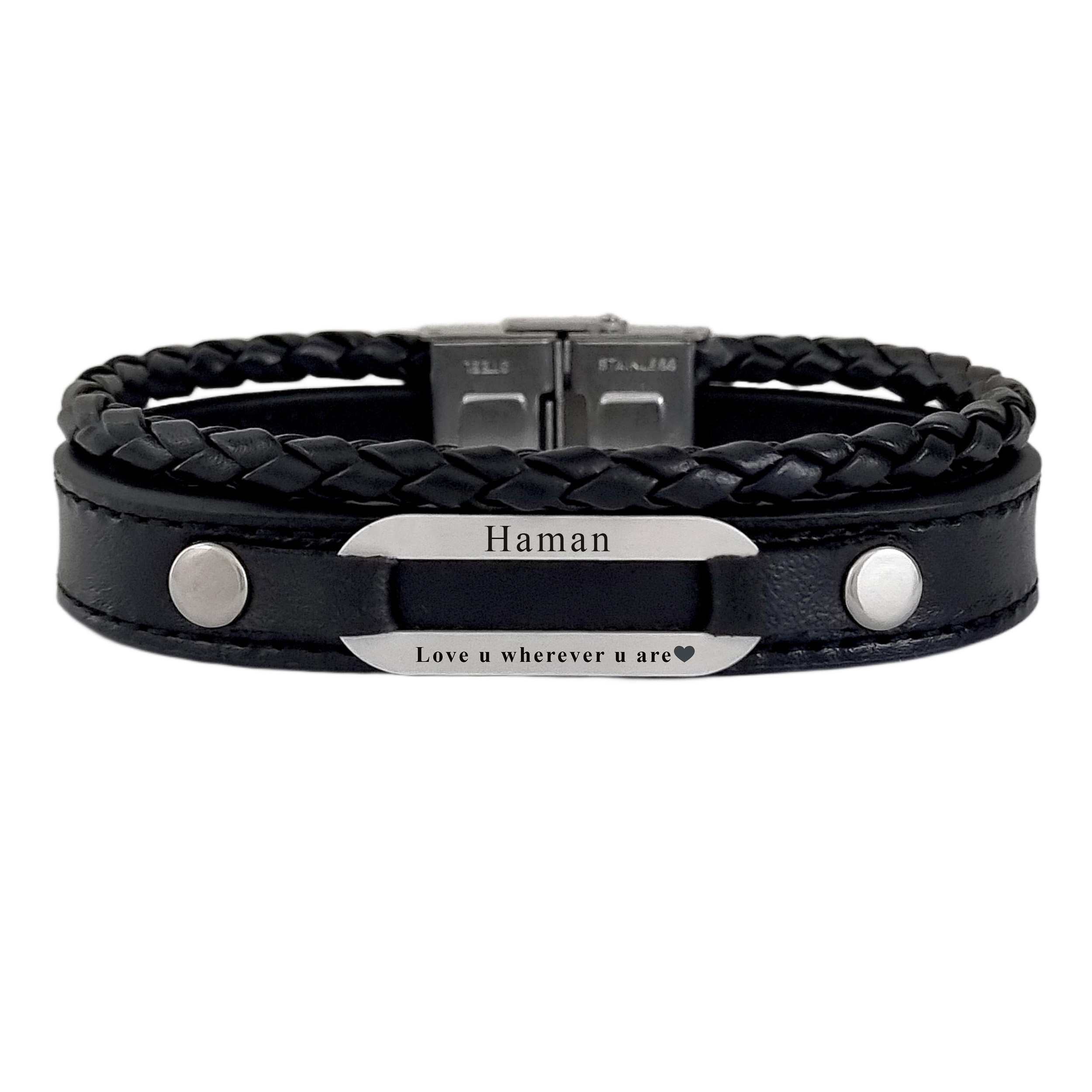 دستبند نقره مردانه لیردا مدل اسم هامان 72500