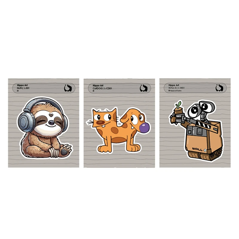 برچسب لپ تاپ هیپو آرت مدل کارتونی بسته 3 عددی