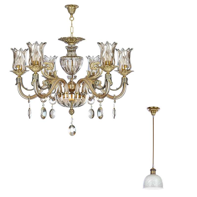 لوستر چشمه نور کد C3332/6 مجموعه 2 عددی