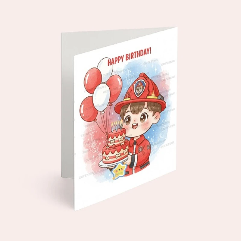 کارت دعوت کیوت استار مدل تولد تم مارشال سگ نگهبان مجموعه 6 عددی