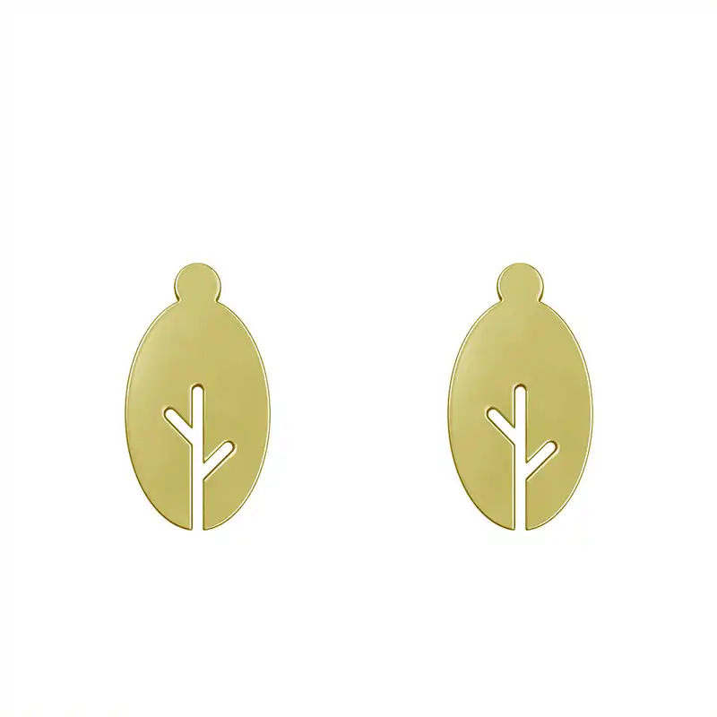 گوشواره طلا 18 عیار زنانه مدوپد مدل برگ کد GA1-15948