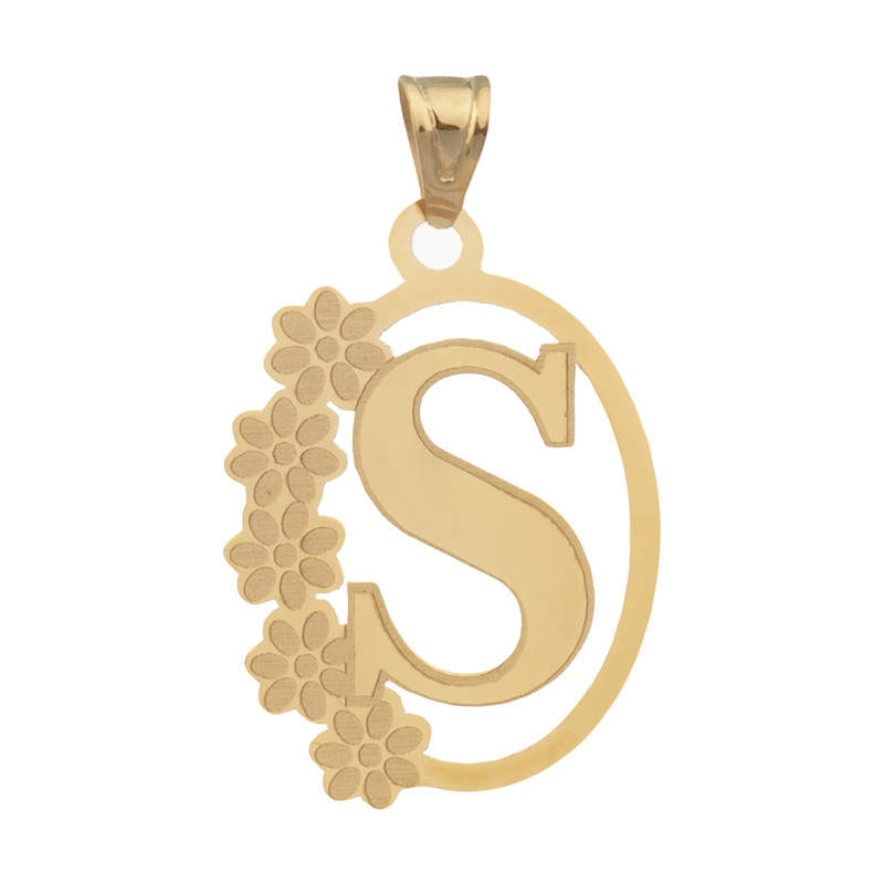 آویز گردنبند طلا 18 عیار زنانه نیکان گلد طرح حرف S