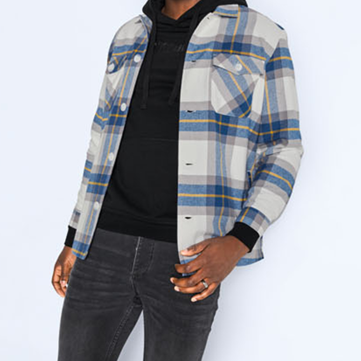 کت مردانه لیورجی مدل اورشرت چهارخانه کد LuxOverShirt