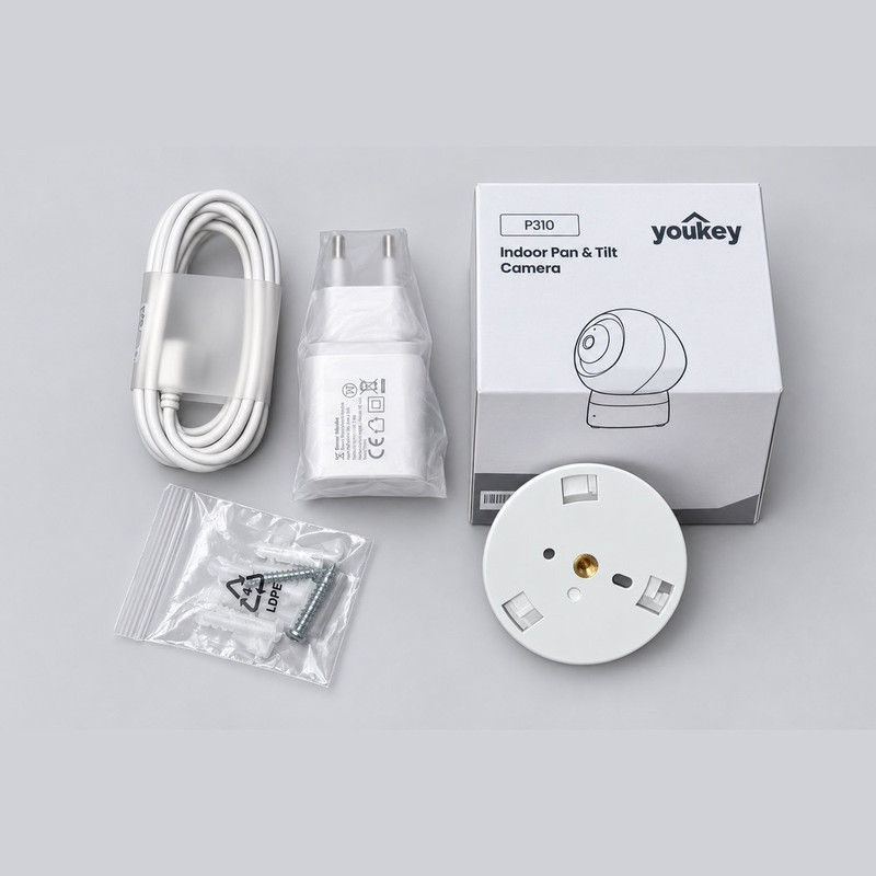 دوربین مداربسته تحت شبکه Babycam یوکی مدل P310 با رزولوشن 2.5K، اتصال Wi-Fi، چرخش 360 درجه ای، تشخیص گریه کودک، تشخیص انسان و حیوان خانگی