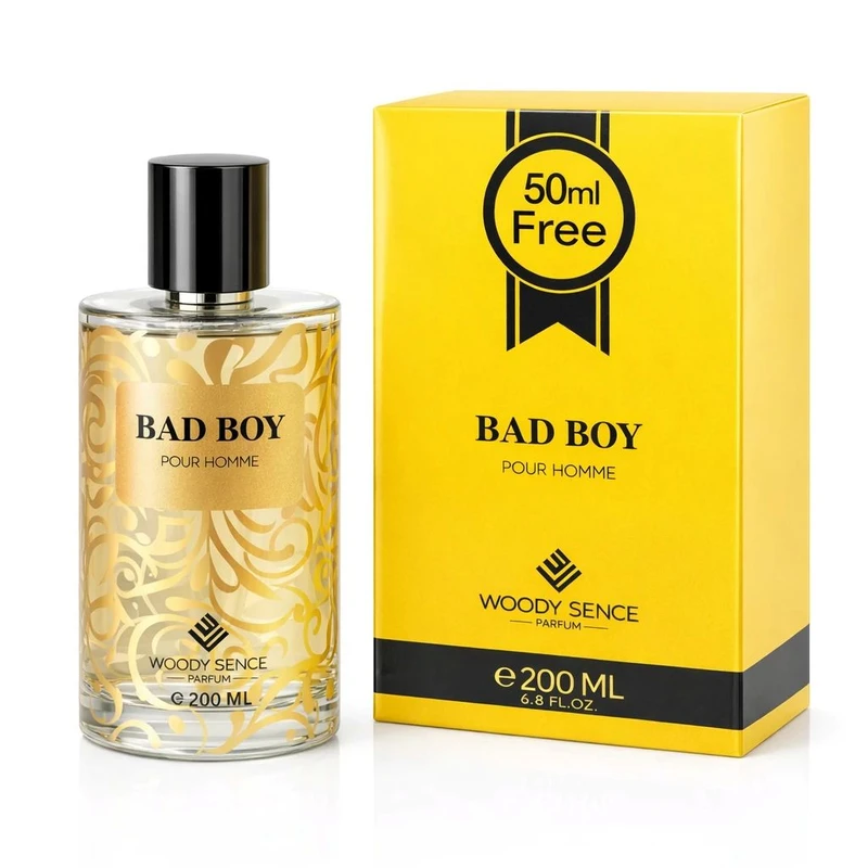 ادو پرفیوم مردانه وودی سنس مدل Bad Boy با رایحه گرم و شرقی حجم 200 میلی لیتر